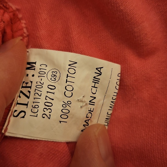 Distressed Pink Heart Empire Waist Babydoll Shirt Dress - Picture 8 of 8